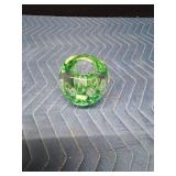 Vintage abstract art glass candlestick holder