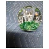 Vintage abstract art glass candlestick holder