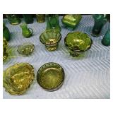 Lot of green glassware