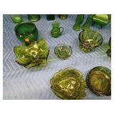Lot of green glassware