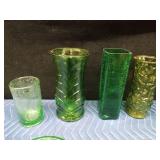 Lot of green glassware