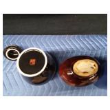 Lot of USA made pottery, 1 Portugal planter, 1 Japanese urn, 1 handmade in Equador stone plate