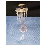 Vintage crystal candlebra with metal holder and hanging crystals