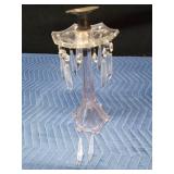 Vintage crystal candlebra with metal holder and hanging crystals