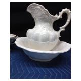 Iridescent ceramic pitcher and bowl set, ceramic pitcher, cup and dish