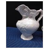 Iridescent ceramic pitcher and bowl set, ceramic pitcher, cup and dish
