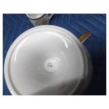 Iridescent ceramic pitcher and bowl set, ceramic pitcher, cup and dish