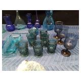 Blue glassware