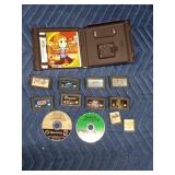 8 DS game cartridges and 2 Nintendo Game boy discs and 1 empty case