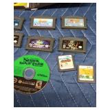 8 DS game cartridges and 2 Nintendo Game boy discs and 1 empty case