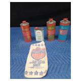 Cans of Hercules gun powder and All American hard lead shot bag