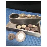 Set of sanding and stripping wheels for drill