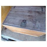 Large wood box with hinged lid