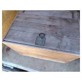 Large wood box with hinged lid
