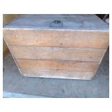 Large wood box with hinged lid