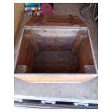 Large wood box with hinged lid