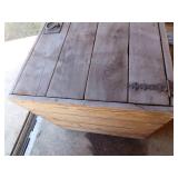 Large wood box with hinged lid