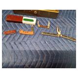 2 Buck knives, B.N. railroad & State Bank of McGregor multi-tool and USA Leatherman