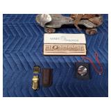 Vintage items including Marlboro lighter and Grain Belt bottle opener