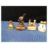 Lot of music boxes - Bird with walnut base, Germany, Swiss, and Angel