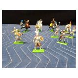 Set of Britain LTD 1971 Deetail Medieval knights and horses with metal bases and more