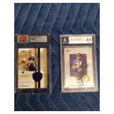 Authentic #9 untouched Jim Everett QBC Materials football card and rated 8.5 (2001) Fleer #149 Chris Barnes football cards