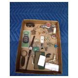 Flat of jewelry, Zippo and collectible key rings