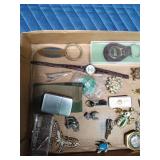Flat of jewelry, Zippo and collectible key rings