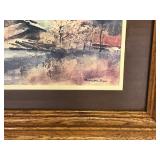 Framed Art Picture by Ranulph Bye - Churches and Buildings Overlooking Railroad Tracks