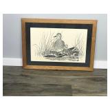 Framed Art Picture by DL Petrick 90 - Hen Mallard with Ducklings