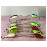 Lot of 10 Norman Fishing Lures