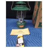 1971 Coleman lantern in original box with instructions and Coleman filter funnel in original box