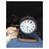 Metal wall decor, clock, cork holder trees, and symbol