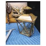 Metal plaques, candle holder, plant hangers and candle lantern