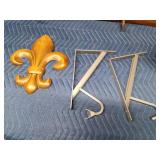 Metal plaques, candle holder, plant hangers and candle lantern