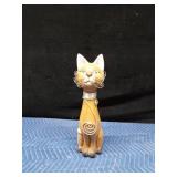 Wood cat with metal accents