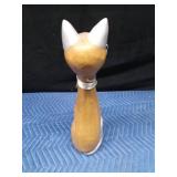 Wood cat with metal accents