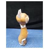 Wood cat with metal accents