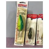Lot of 5 Norman Fishing Lures in Original Packages