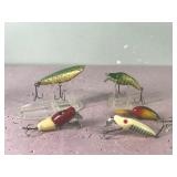 Lot of 5 Collectible Fishing Lures - Some are Wood