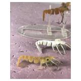 Lot of 6 Fishing Lures Shaped Like Shrimp