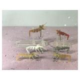 Lot of 6 Fishing Lures Shaped Like Shrimp