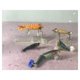 Lot of 5 Collectible Wooden Fishing Lures