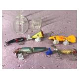 Lot of 5 Collectible Wooden Fishing Lures