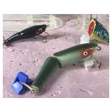 Lot of 5 Collectible Wooden Fishing Lures