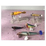 Lot of 5 Collectible Wooden Fishing Lures