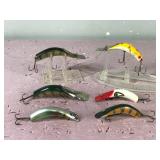 Lot of 6 Ike Fishing Lures - Lazy Ike 2 & Kautzky Deep Ike - Some are wood