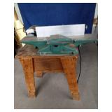 Shop Master planer mounted on stand with wheels