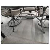 Glass top Patio Table with 4 swivel chairs