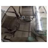 Glass top Patio Table with 4 swivel chairs